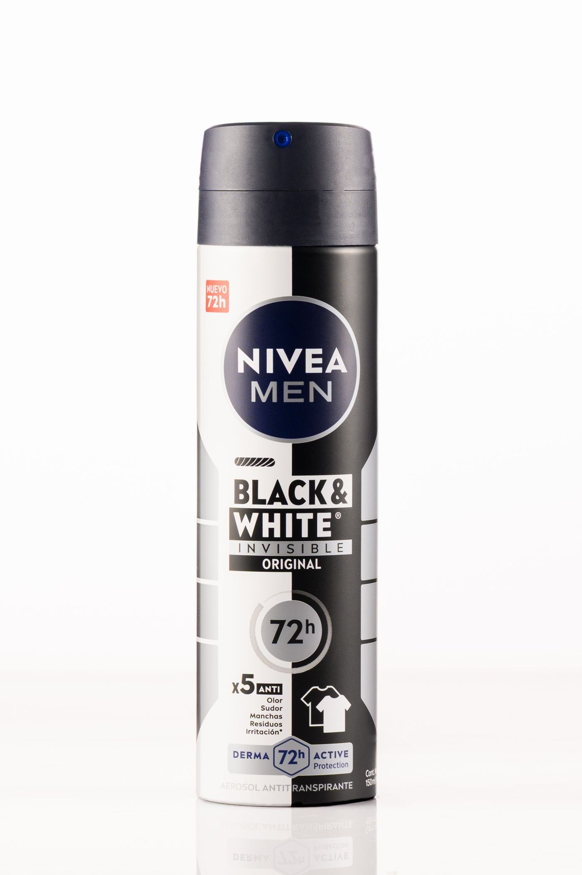 A deodorant container with product information on the front