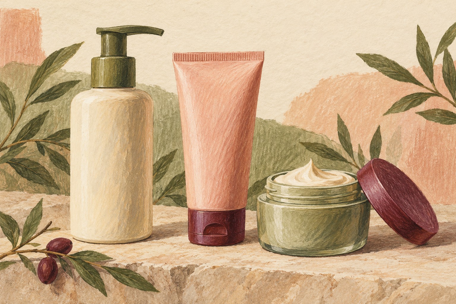 Illustrated comparison of pump, tube and jar packaging